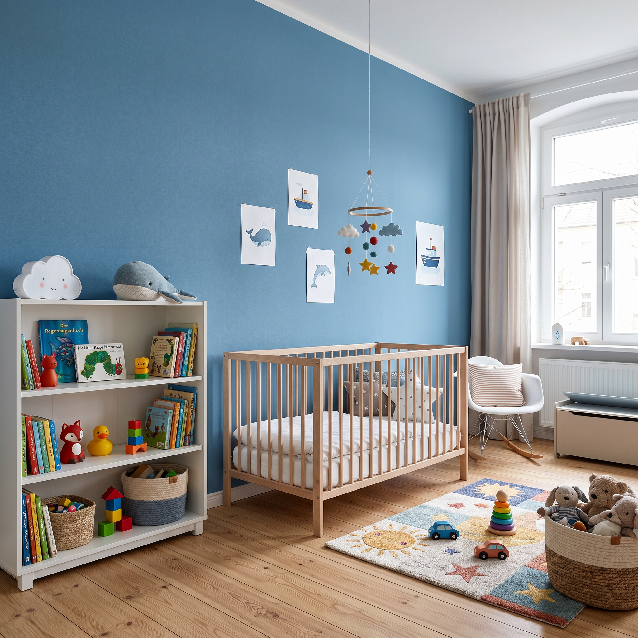 Ozeanblau 16198 – Moderne matte Wandfarbe für stilvolle & gemütliche Wohnräume