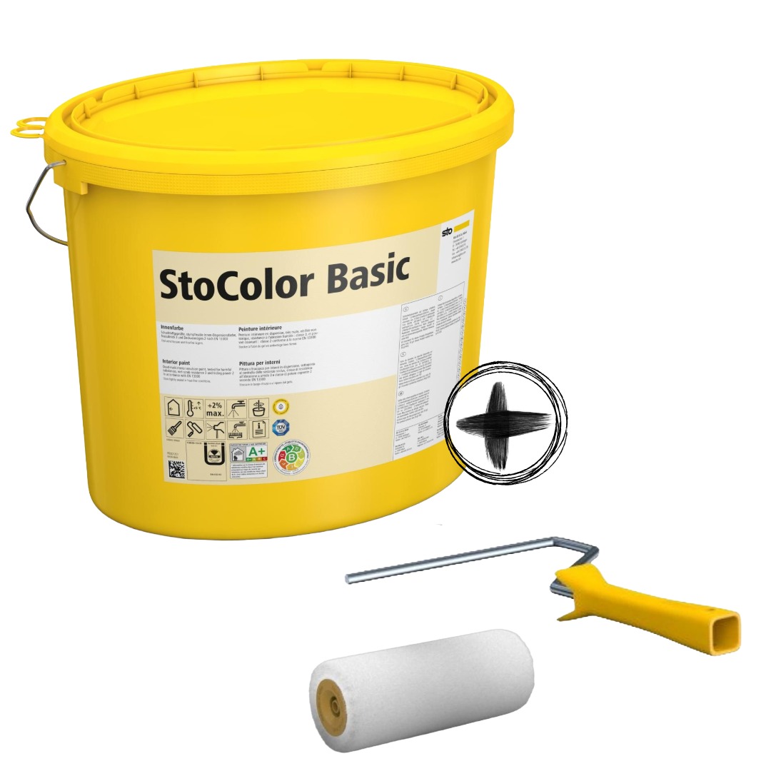 StoColor Basic 5 L Renovierungs-Starterset – Innenfarbe + Farbwalze & Rollerbügel