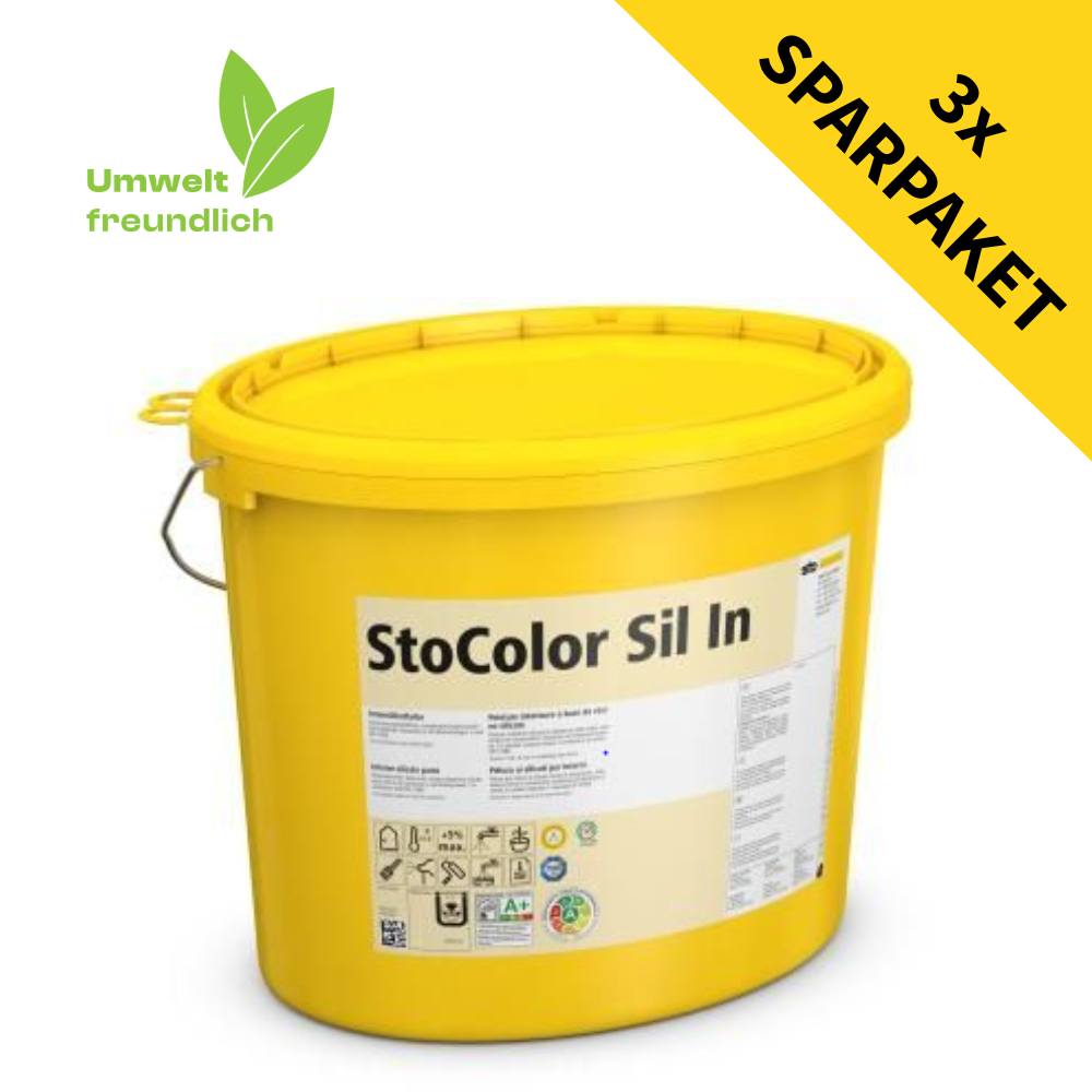 StoColor Sil In Innenfarbe, Farbe gegen Schimmel 3 Eimer á 15 Liter (weiß)