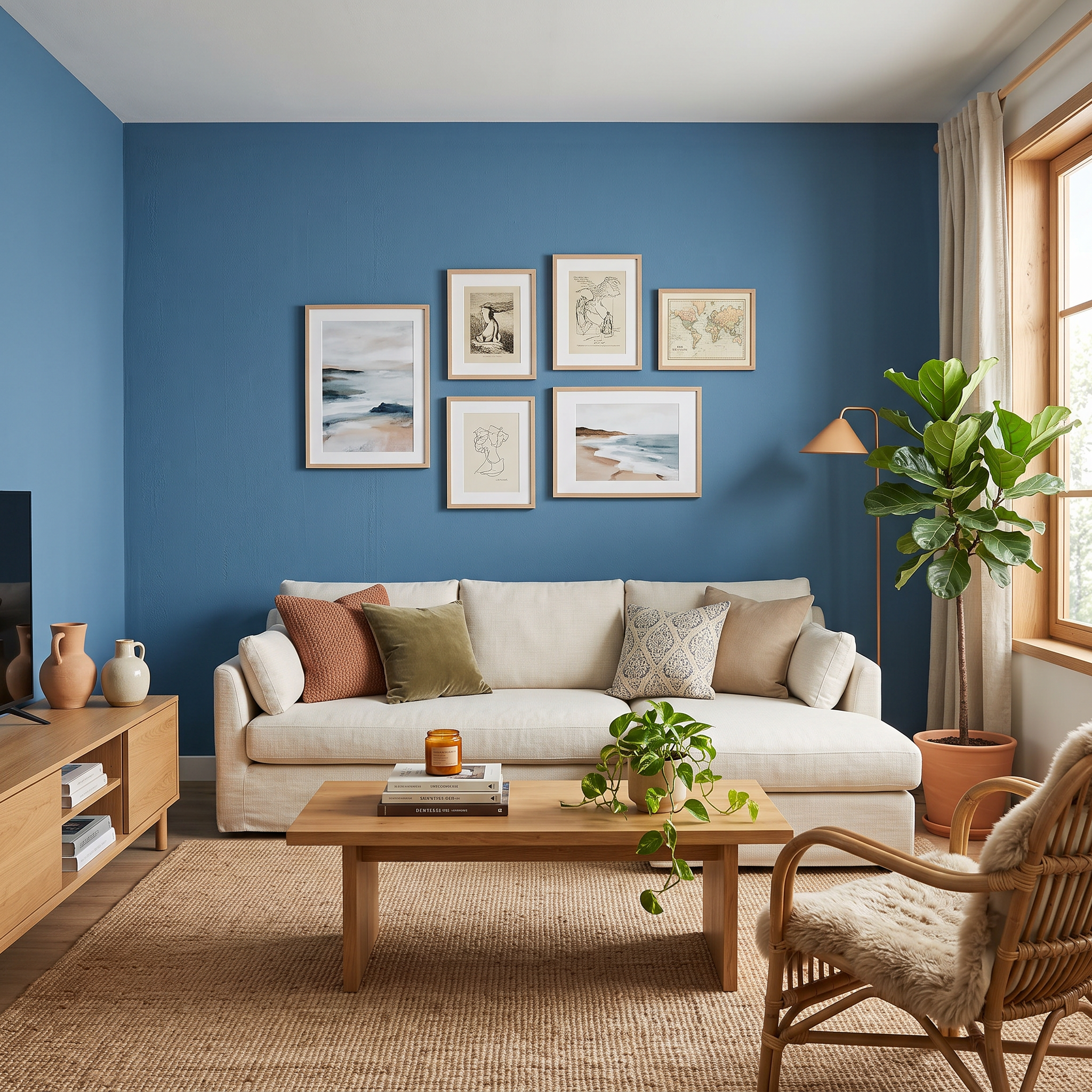 Ozeanblau 16198 – Moderne matte Wandfarbe für stilvolle & gemütliche Wohnräume