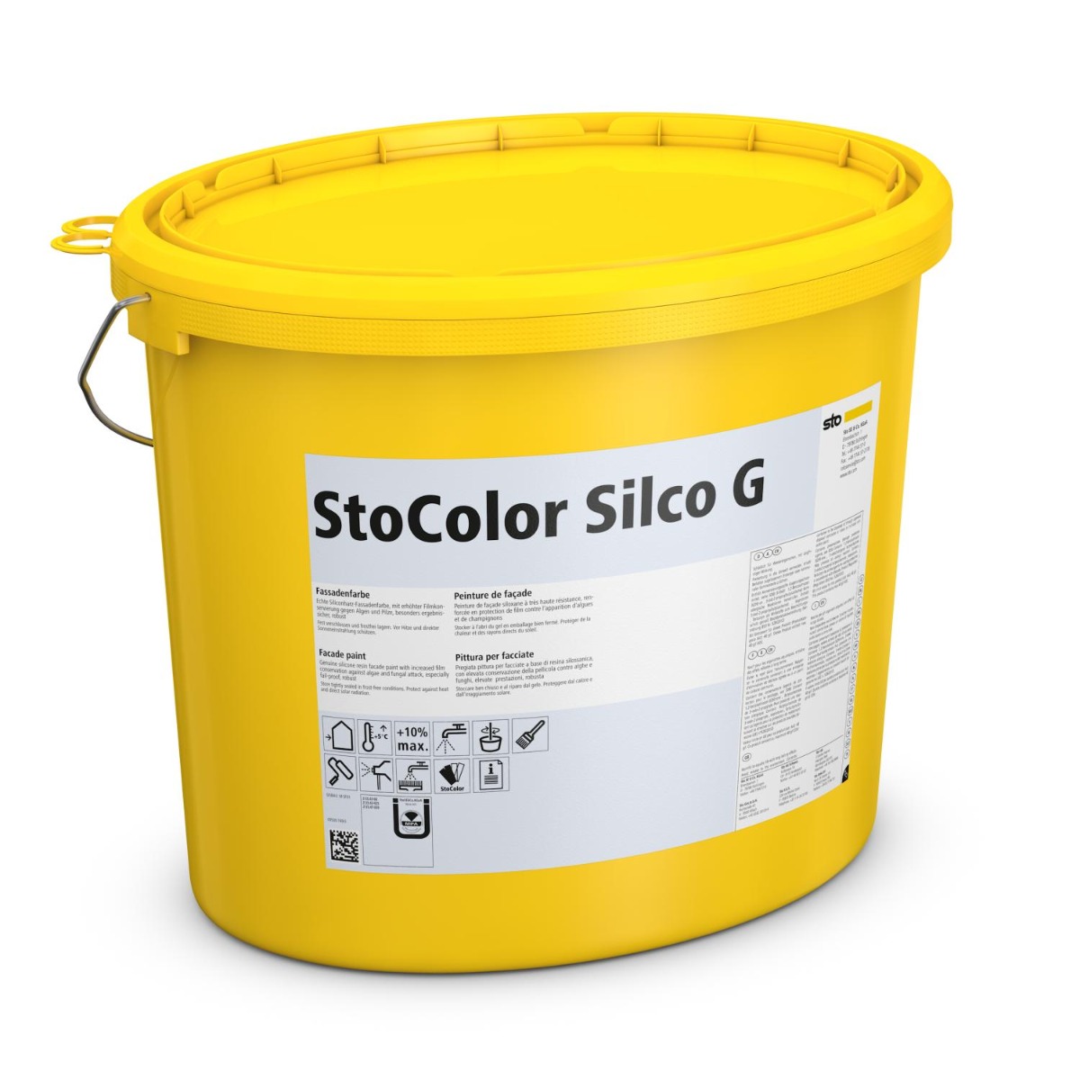 StoColor Silco G Fassadenfarbe 10 Liter (weiß) mit zusätzlichem Schutz vor Algen und Pilzen