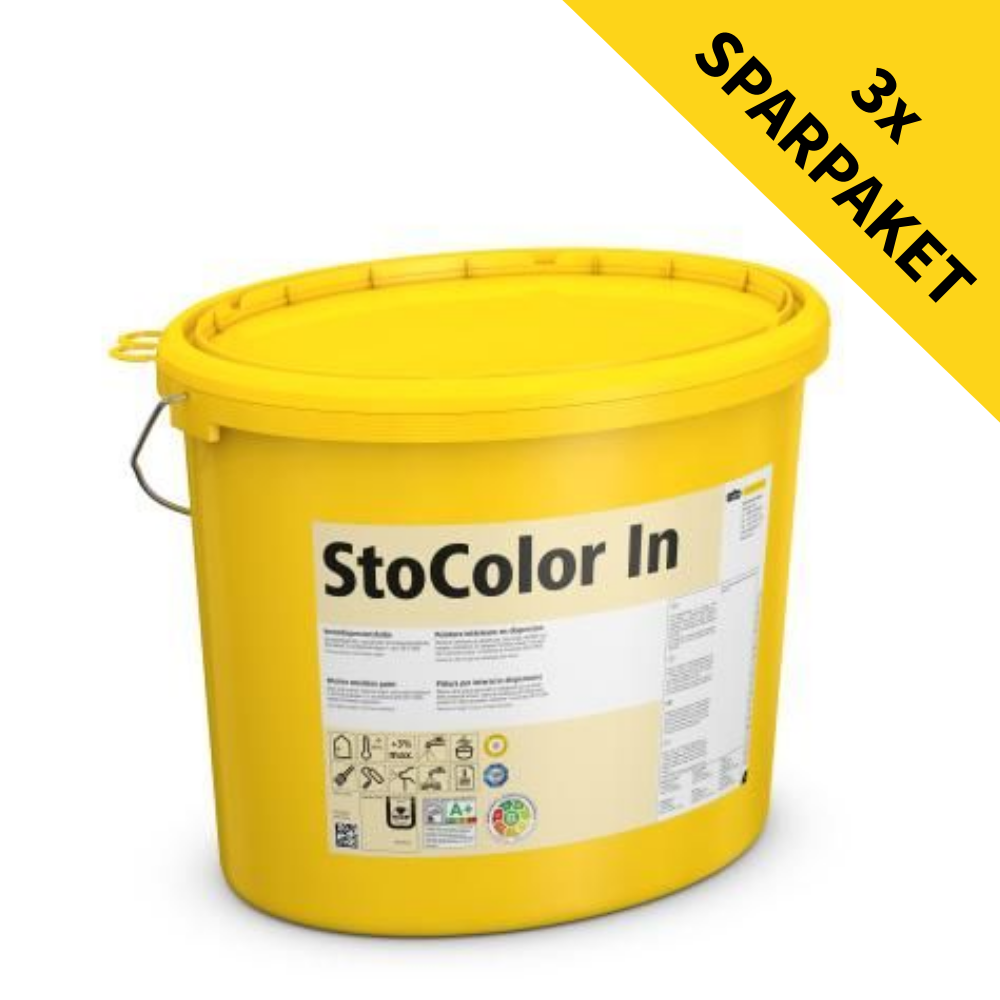 StoColor In – Innenfarbe mit hoher Deckkraft – unsere Bestseller-Farbe im Innenbereich 3 Eimer á 15 Liter (weiß)