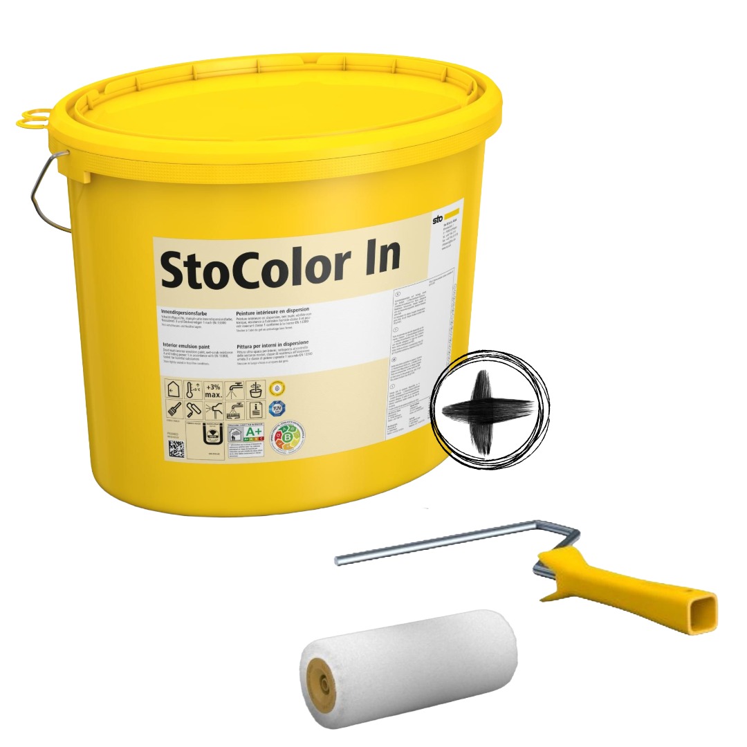 StoColor 5 L Renovierungs-Starterset – Innenfarbe + Farbwalze & Rollerbügel