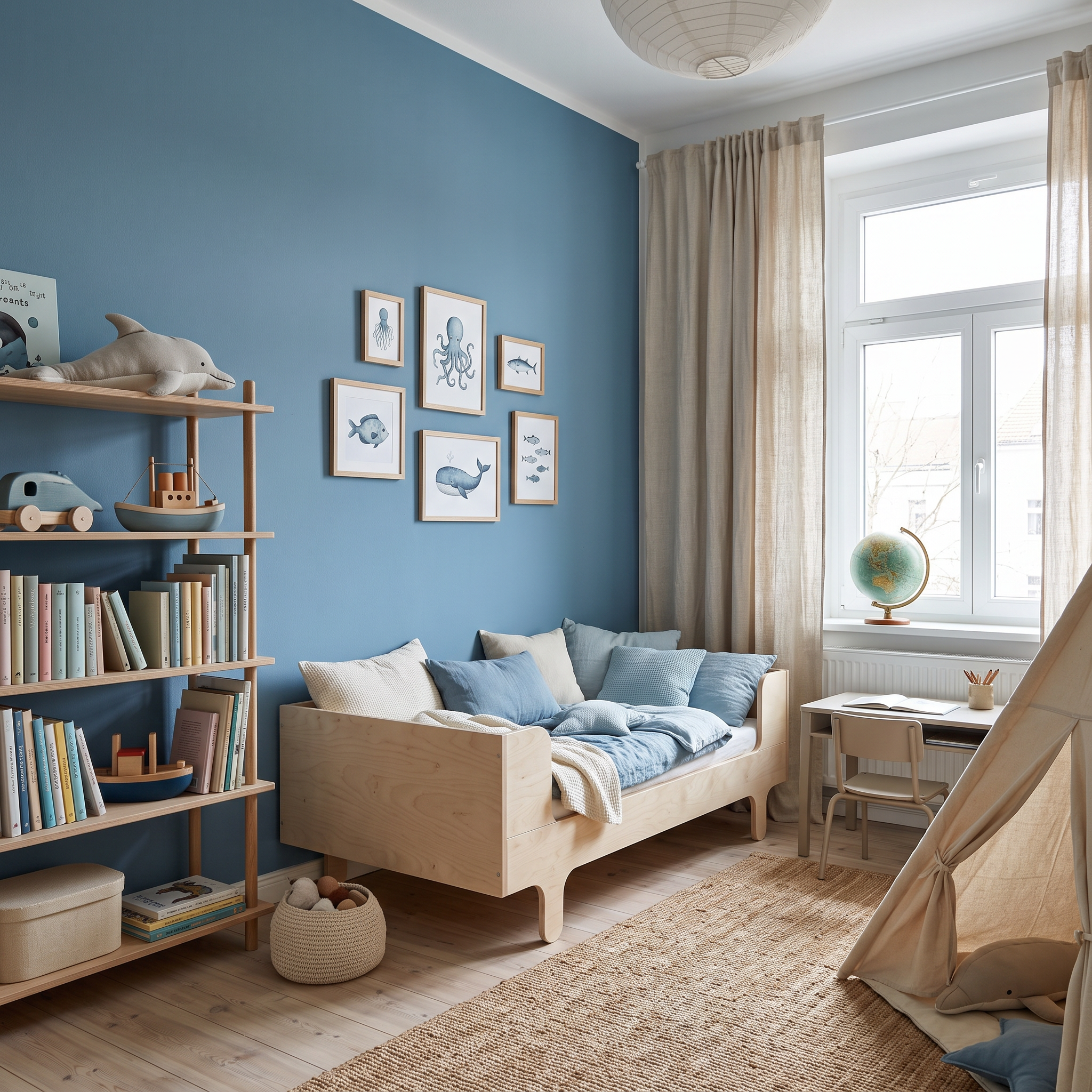 Ozeanblau 16198 – Moderne matte Wandfarbe für stilvolle & gemütliche Wohnräume